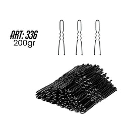 Black Waved Hair Pins #336 Comune 24 (200 gram) - al basel cosmetics