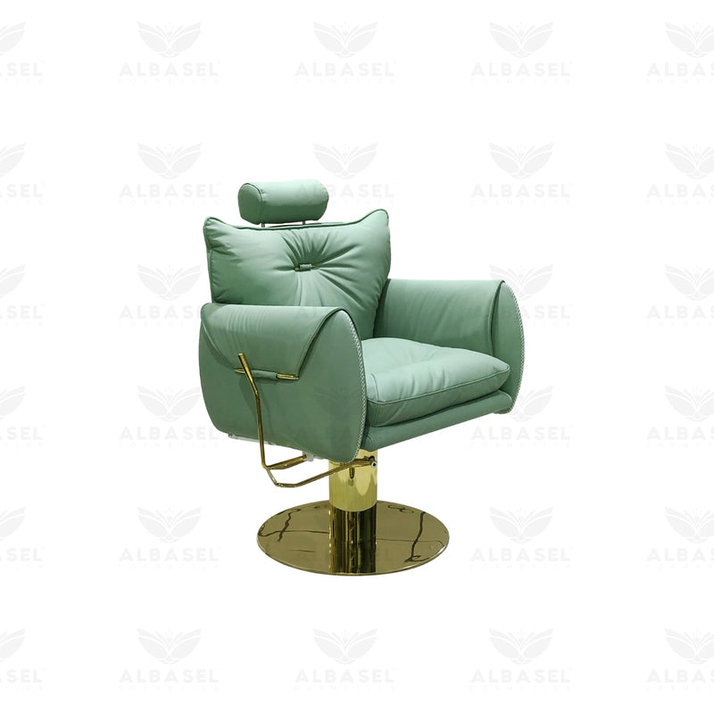 Ladies Salon Styling Chair Green - ladies chair - al basel cosmetics