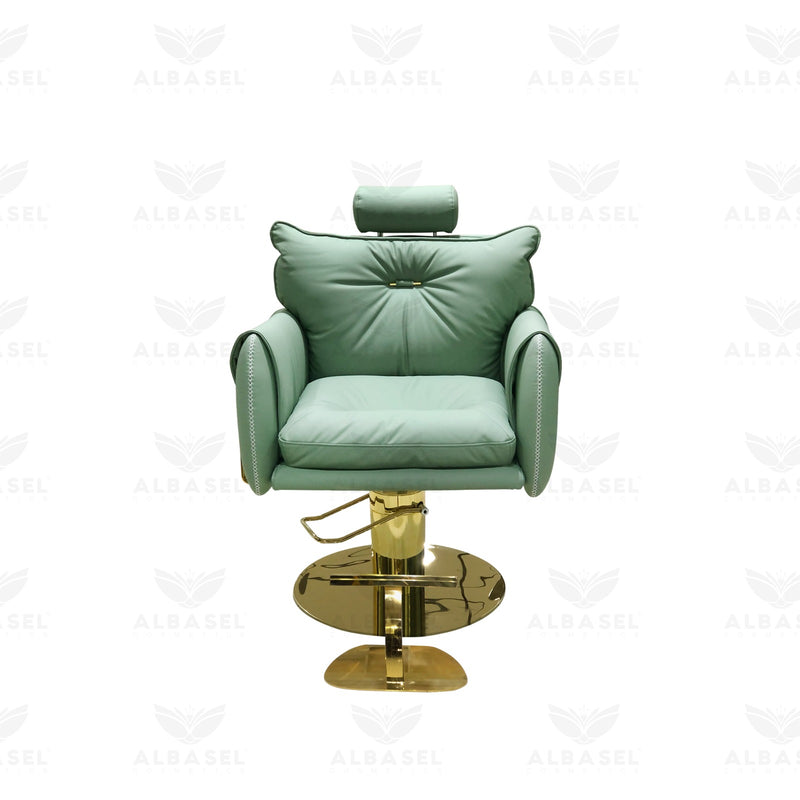 Ladies Salon Styling Chair Green - ladies chair - al basel cosmetics