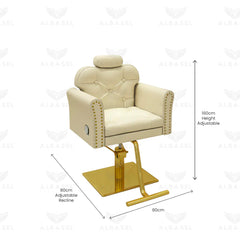 Luxury Salon Ladies Styling Chair Cream