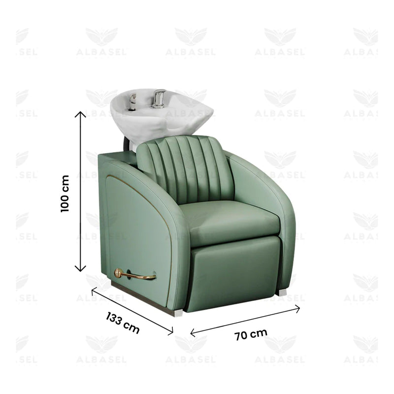 Salon Hair washing Chair Green - albasel cosmetics