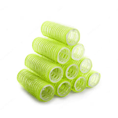 Self-Gripping Plastic Hair Rollers Green10pcs
