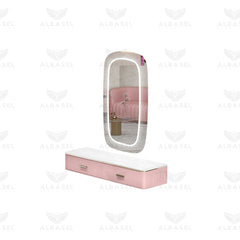 Single Sided Wall Mounted Mirror Station Pink