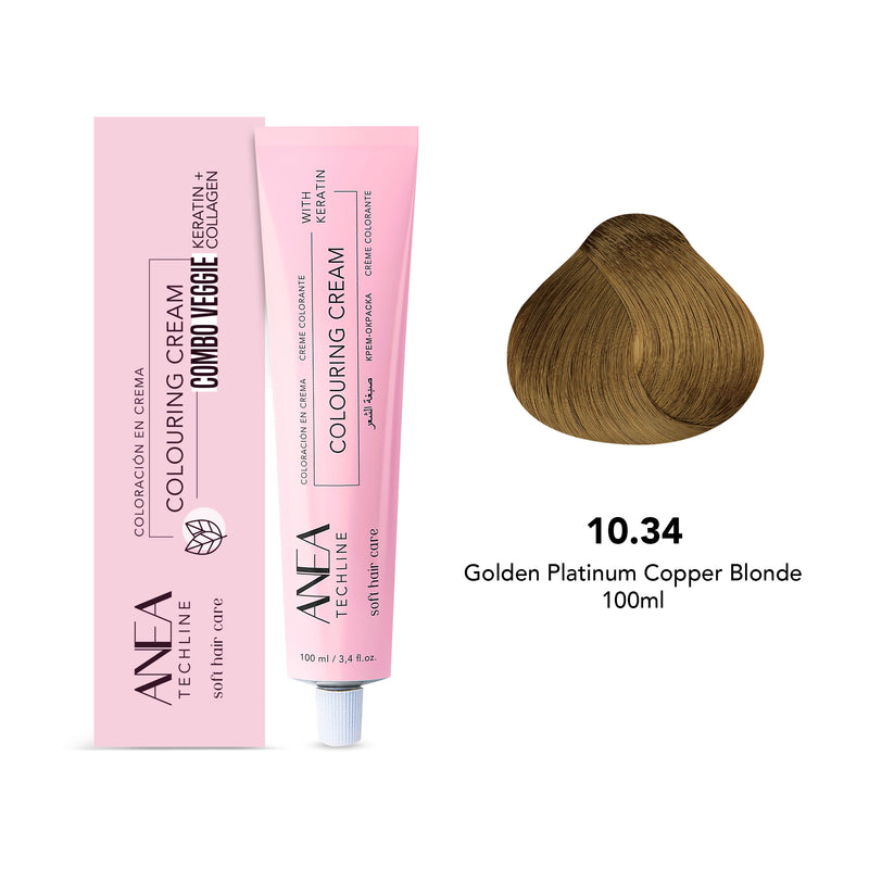 Anea Colouring Cream 100ml 10.34 Golden Platinum Copper Blonde - albasel cosmetics