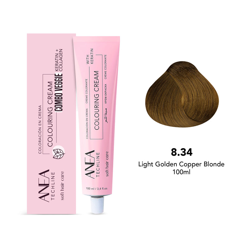 Anea Colouring Cream 100ml 8.34 Light Golden Copper Blonde - albasel cosmetics