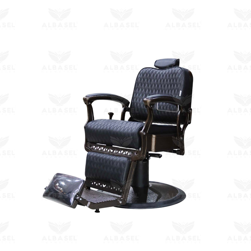 Black and Brown Barber Salon Hair Cutting Chair - albasel cosmetics