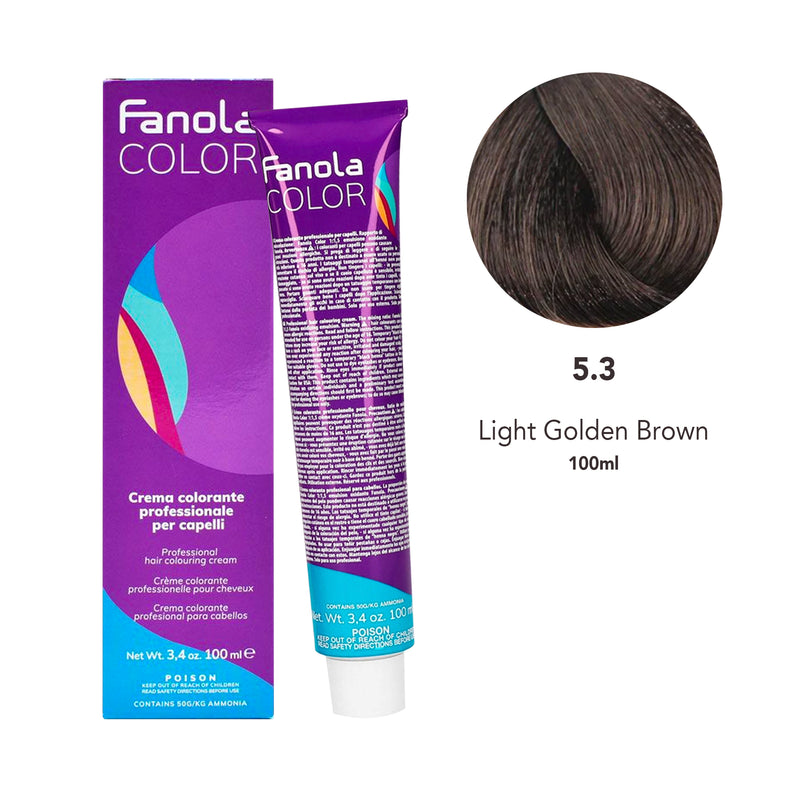 Fanola Hair Coloring Cream 5.3 Light Golden Brown 100ml