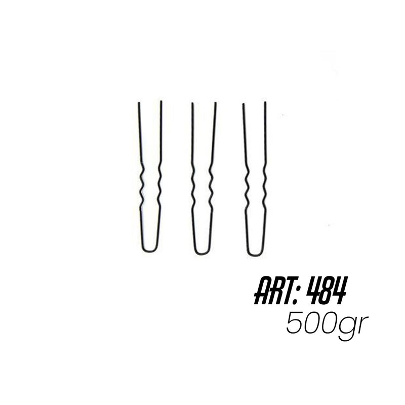 Hair Pins Black Waved #484 (500 gram) - al basel cosmetics