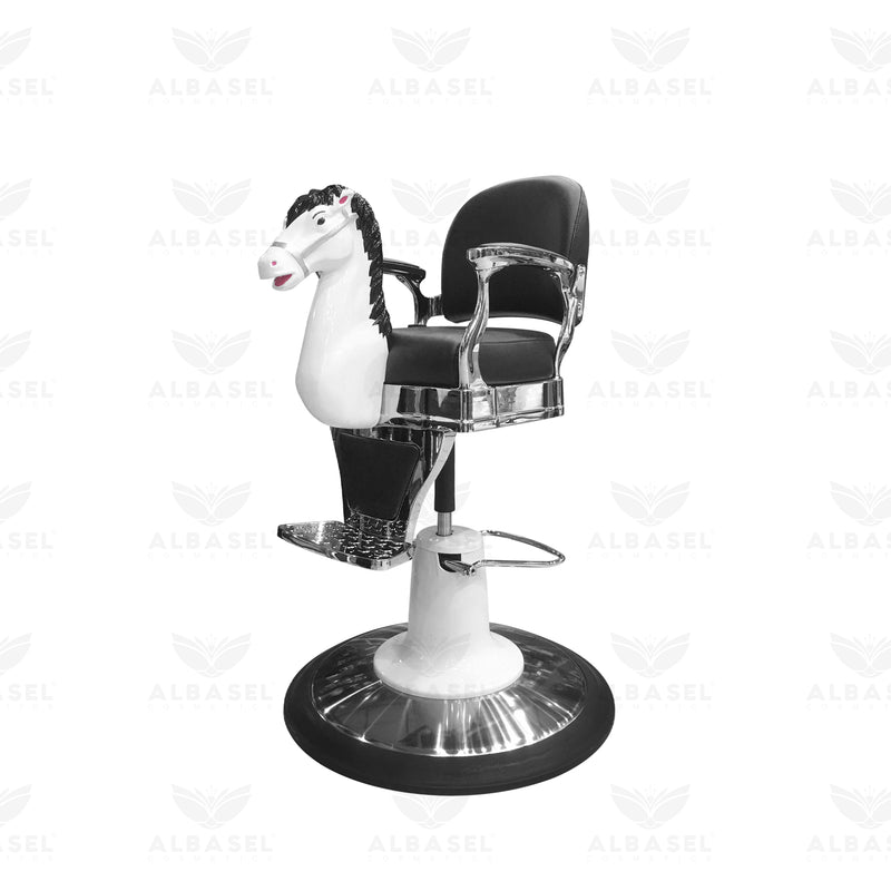 Kids Barber Chair black & White salon furniture - al basel cosmetics