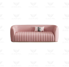 Large Pink Reception Salon Sofa - albasel cosmetics