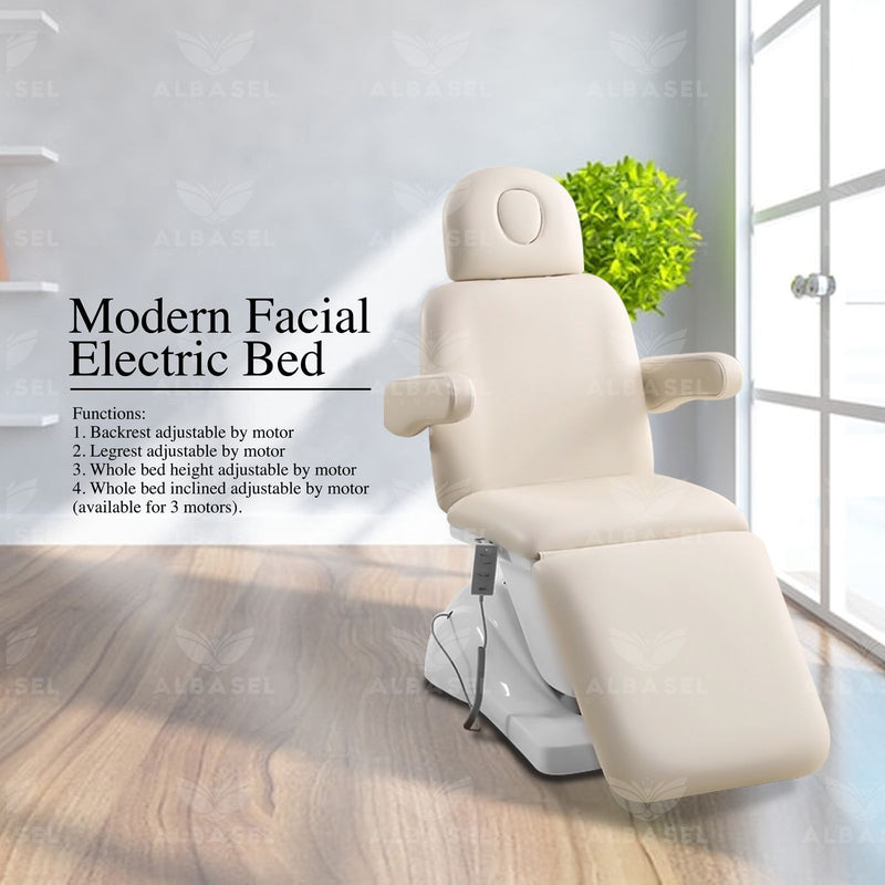 Luxury Multi Function Facial Treatment Chair/Bed - Off White - al basel cosmetics