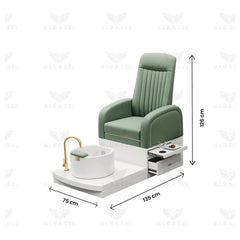 Luxury Pedicure Spa Chair Green - pedicure station - albasel