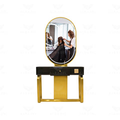 Luxury Salon Mirror With LED light White & Gold