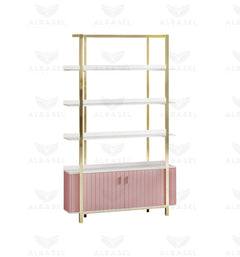 Pink Beauty Salon Product Display Cabinet