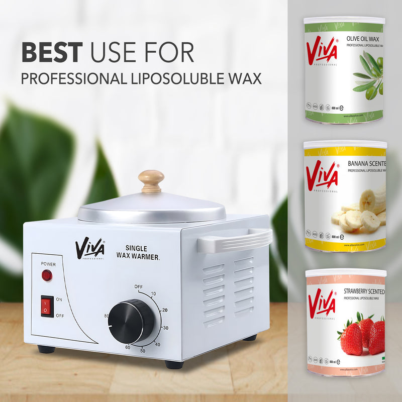 Viva Depilatory wax warmer single for hair removal - White