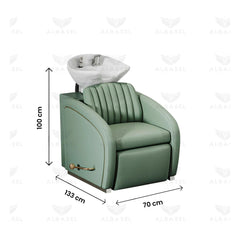Salon Hair washing Chair Green - albasel cosmetics
