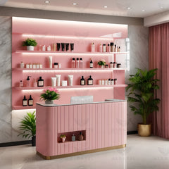 Salon Medium Reception Desk Pink - al basel cosmetics