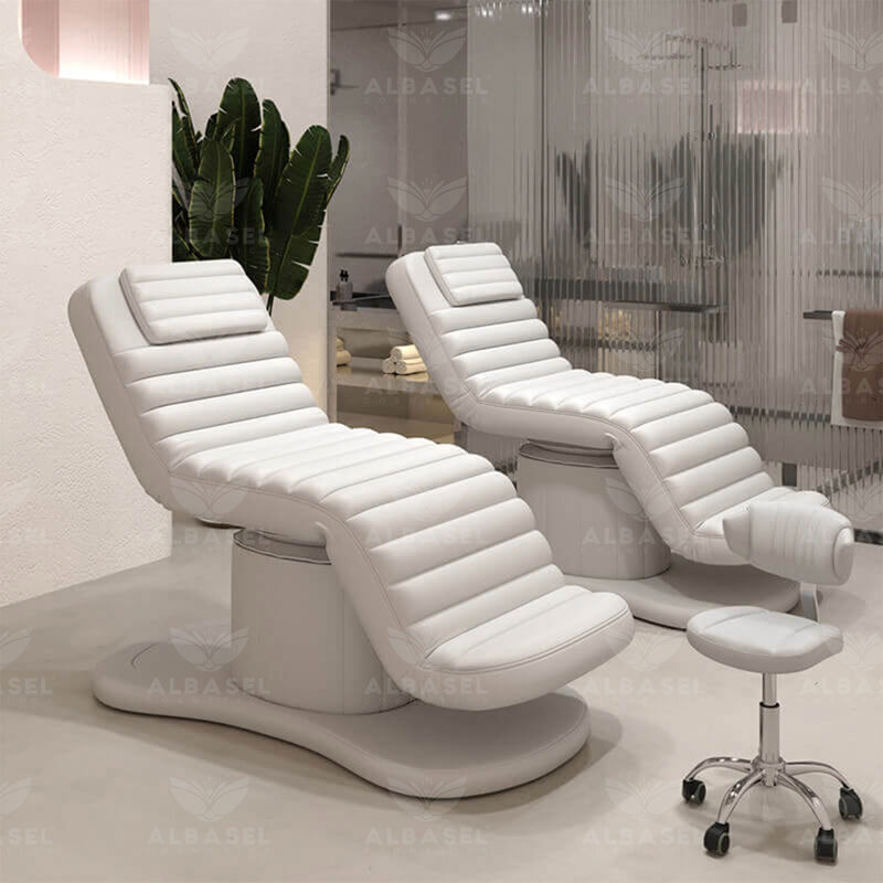 Salon Spa Off White Massage Electric Bed - albasel cosmetics