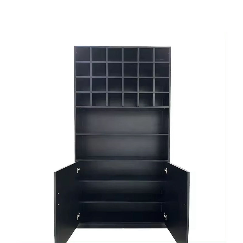 Wooden Storage Wardrobe Cabinet Black for Salon Spa - al basel cosmetics