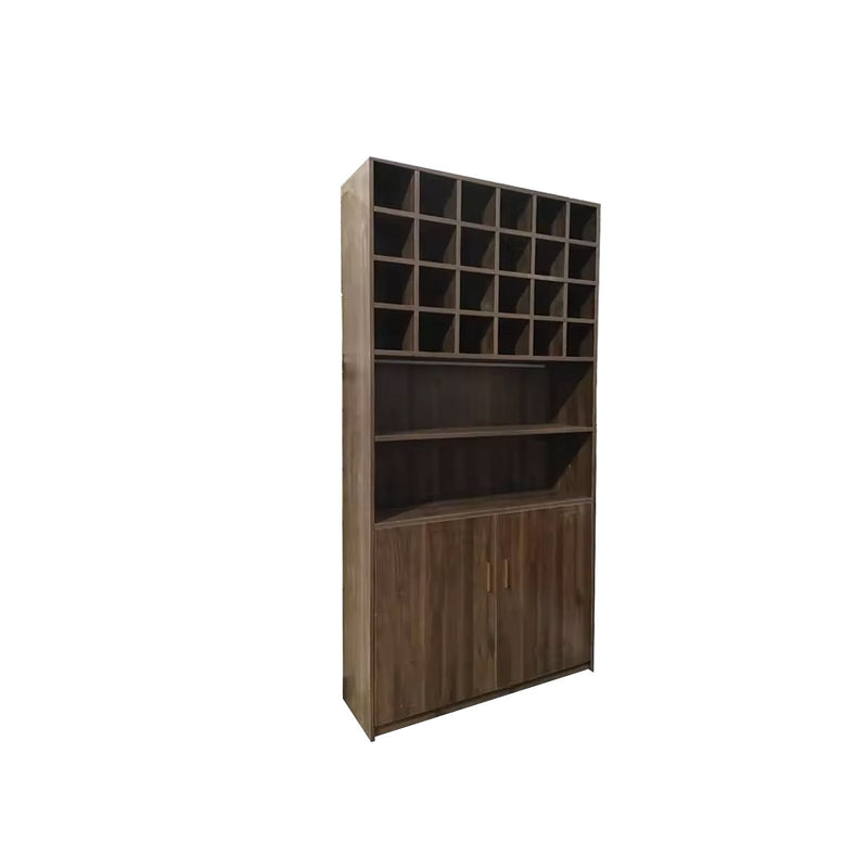 Wooden Storage Wardrobe Cabinet Brown for Salon Spa - al basel cosmetics