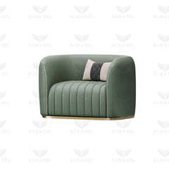 Small Green Reception Salon Sofa - Albasel Cosmetics