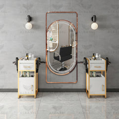 Wall Mounted Salon Mirror With LED light (Rose Gold)