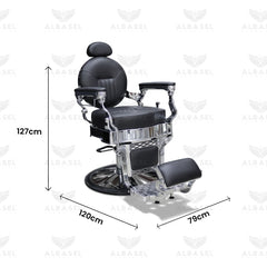 Barber Hair Cutting Chair Gents Black and Silver