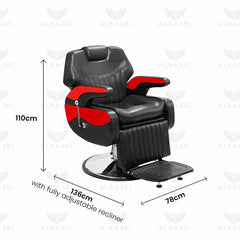 Professional Barber Gents Cutting Chair (Black & Red)