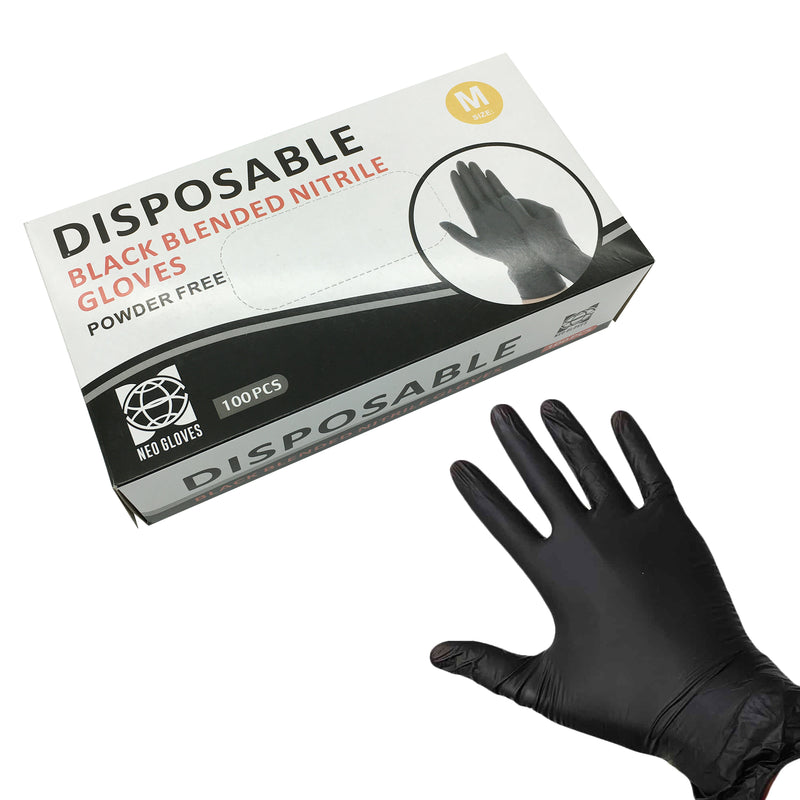 Disposable Black Blended Gloves - 100 PCs