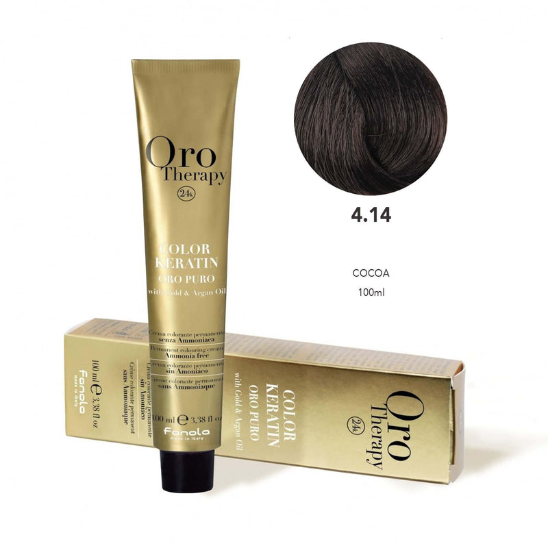 oro puro - oro therapy - Hair Coloring Cream  4.14 Cocoa - fanola color - fanola uae - albasel cosmetics