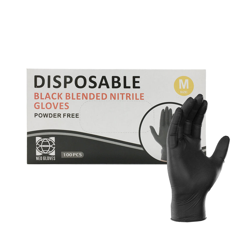 Disposable Black Blended Gloves - 100 PCs