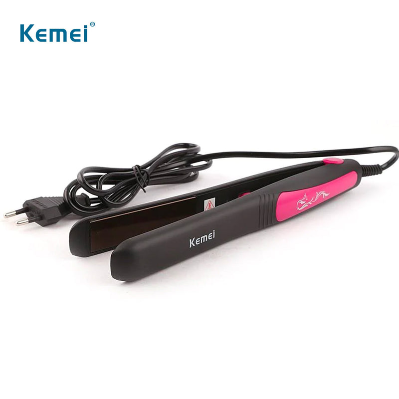 Black Kemei KM-329 Professional Hair Straightener, For Household, 220 V