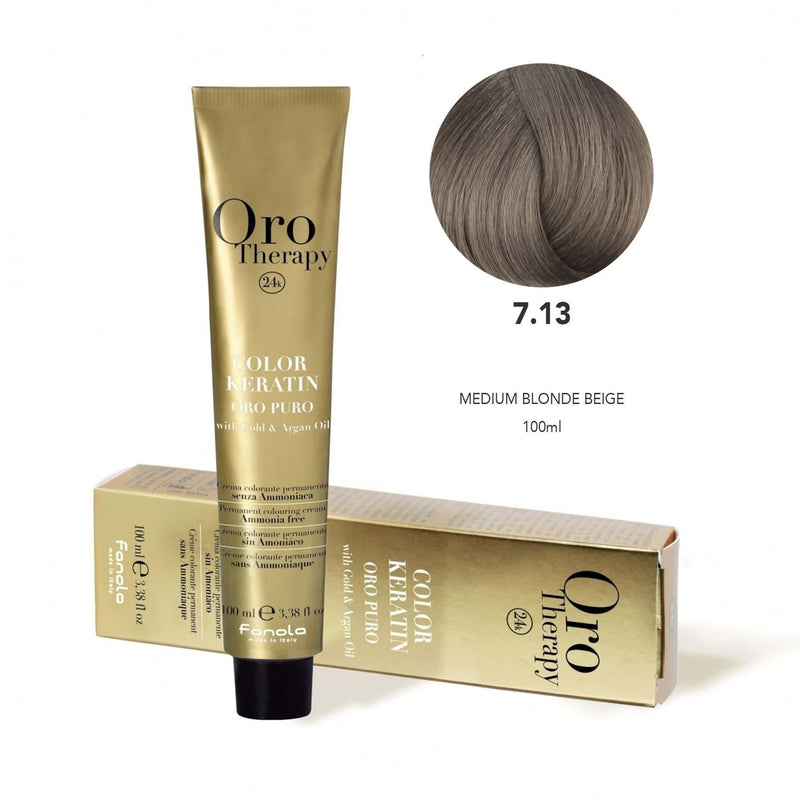 Oro Puro Hair Coloring Cream 7.13 - fanola color - fanola uae - albasel cosmetics