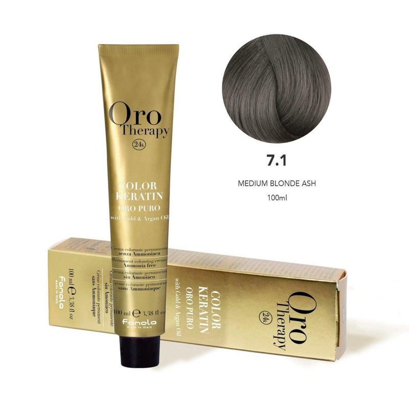 Oro Puro Hair Coloring Cream 7.1 - fanola color - fanola uae - albasel cosmetics