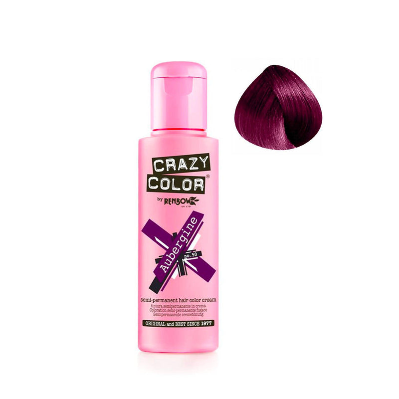Crazy Color Semi Permanent Color Aubergine 100ml - 50 - Albasel cosmetics