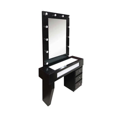 Beauty Salon Wall Mounted LED Mirror Black