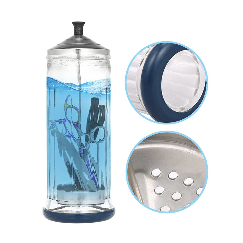 Disinfecting jar 1500ml for sterilizing salon tools - Albasel cosmetics