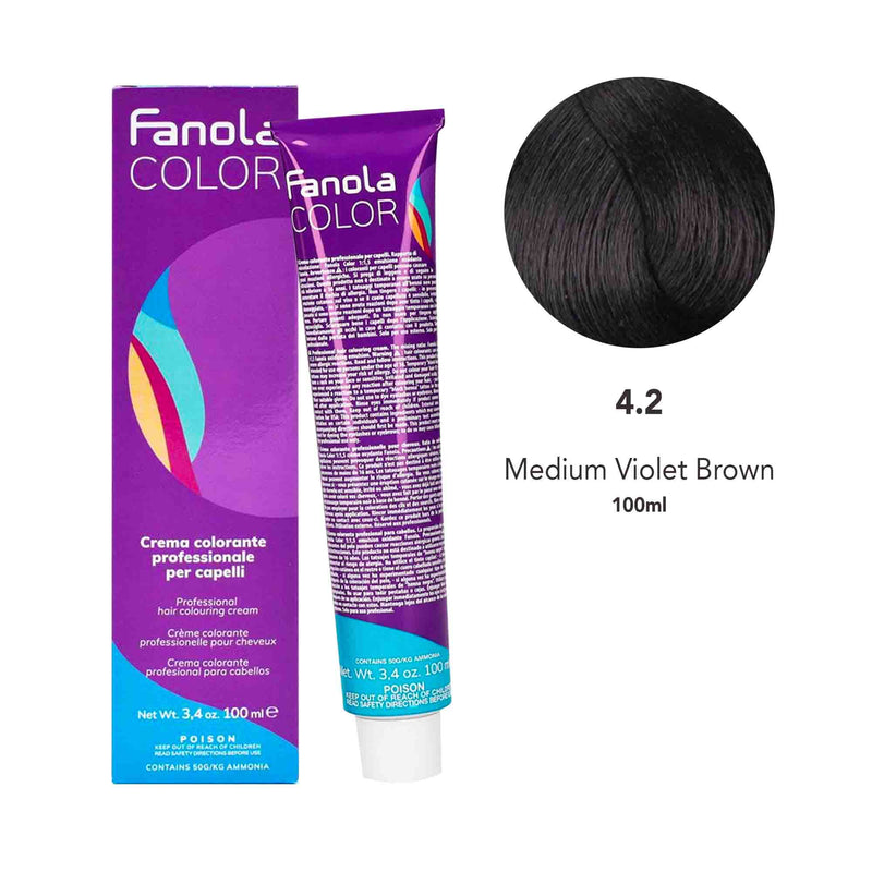 Fanola Hair Coloring Cream 4.2 Medium Violet Brown 100ml