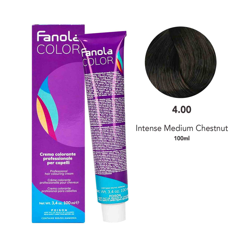 Fanola Color 4.00 Intense Medium Chestnut 100ml - albasel cosmetics
