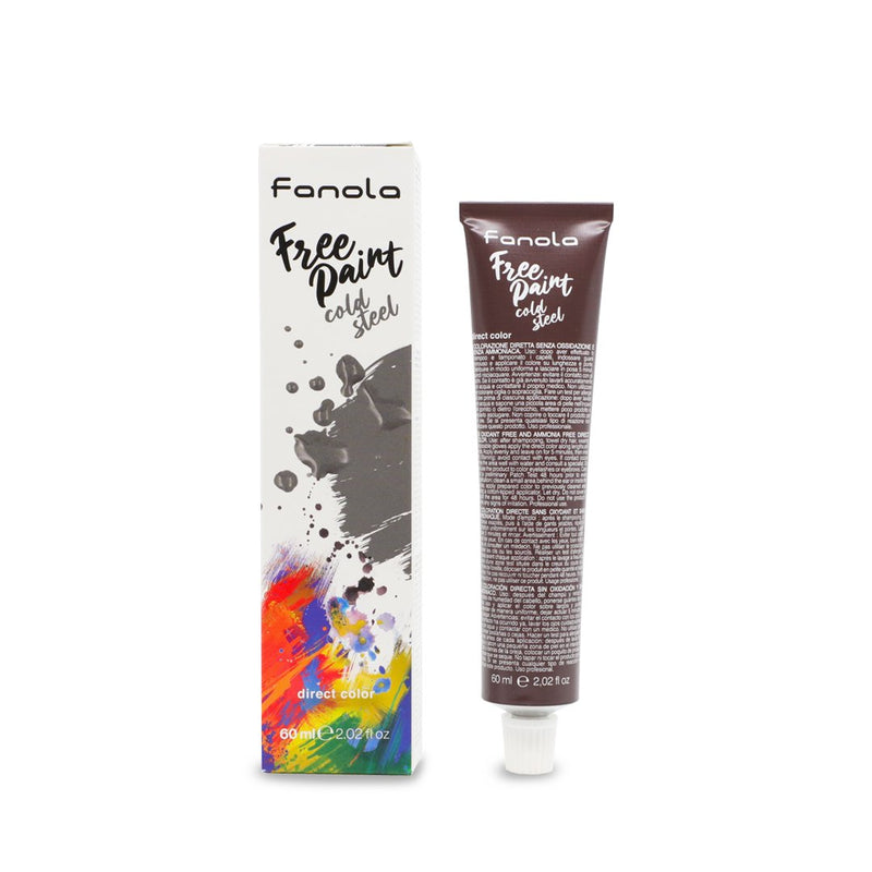 Fanola Free Paints Hair Color Semi-Permanent (Cold Steel 60ml) - Albasel cosmetics