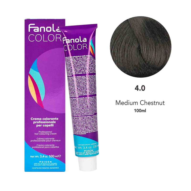 Fanola Hair Coloring Cream 4.0 Medium Chestnut 100ml