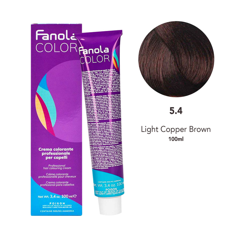 Fanola Hair Coloring Cream 5.4 Light Copper Brown 100ML