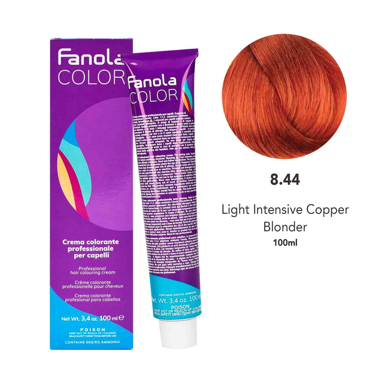 Fanola Hair Coloring Cream 8.44 Light Intensive Copper Blonde 100ml