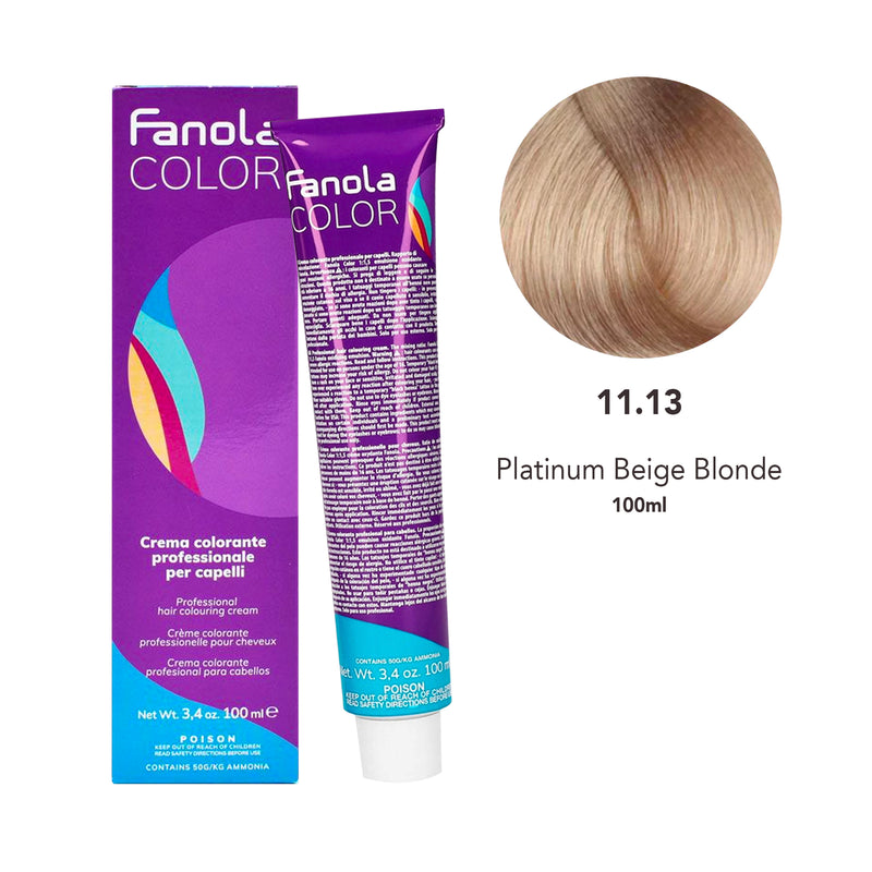 Fanola Hair Coloring Cream 11.13 Platinum Beige Blonde 100ml