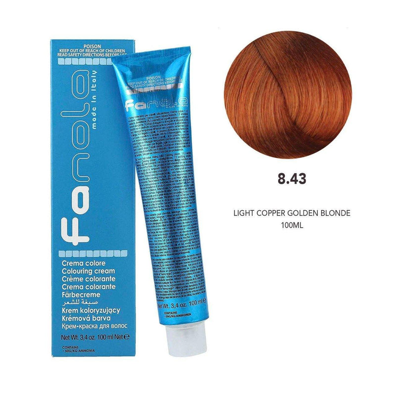 Fanola Hair Coloring Cream 8.43 Light Copper Golden Blonde 100ml - Dayjour