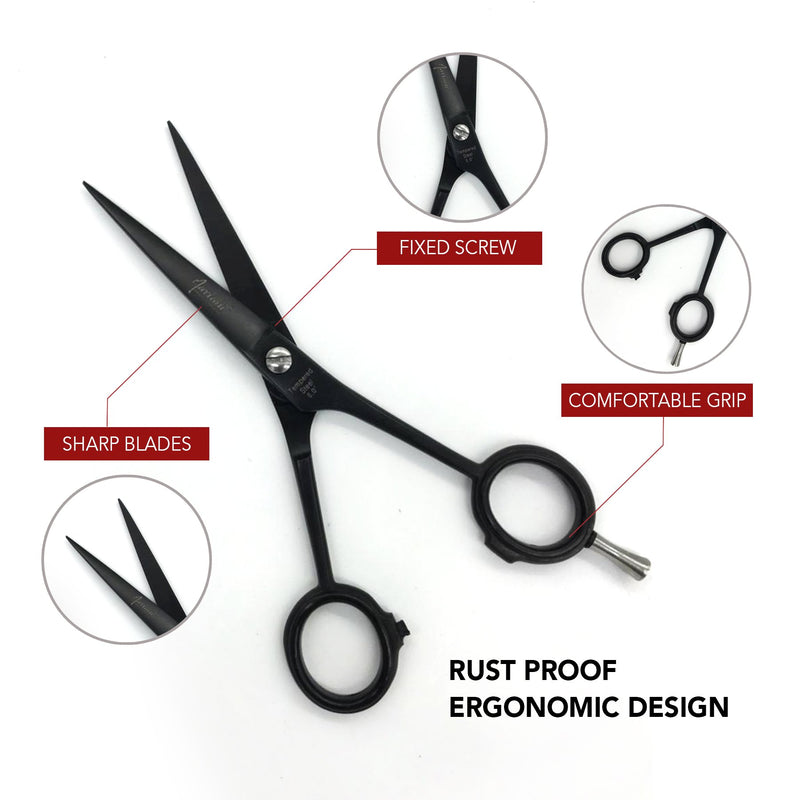 Mariani Professional Tempered steel 6.0 Inch Hair Cutting Scissors (Black) - Albasel cosmetics