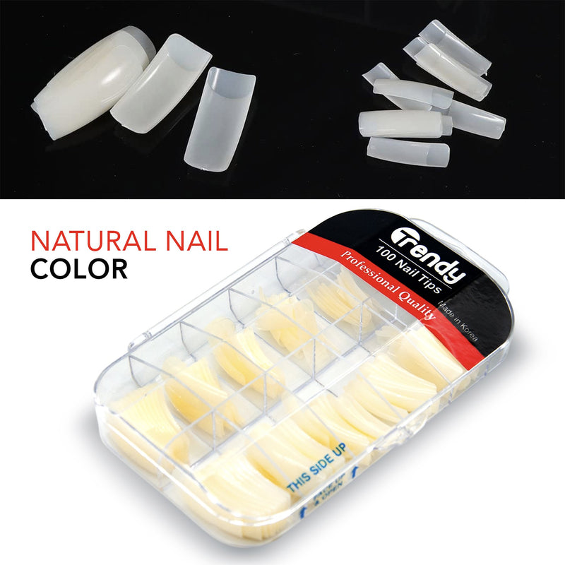 Trendy False Nail Tips 100 pieces (natural color) - Albasel cosmetics
