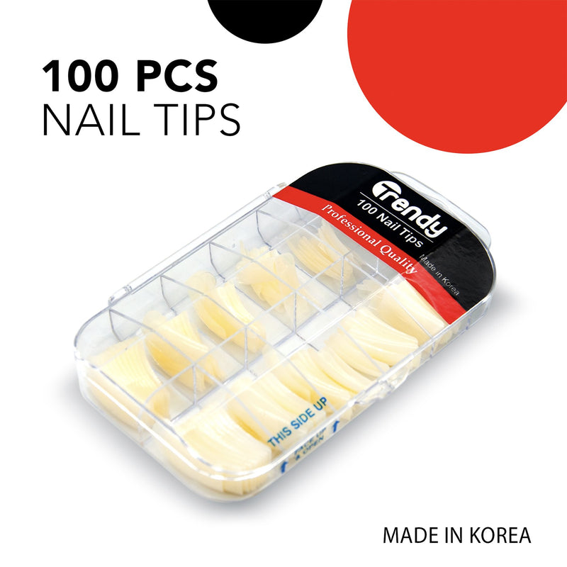 Trendy False Nail Tips 100 pieces (natural color) - Albasel cosmetics