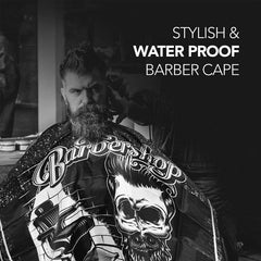 Waterproof Stylish Printed Black Barbers Cape - Albasel cosmetics