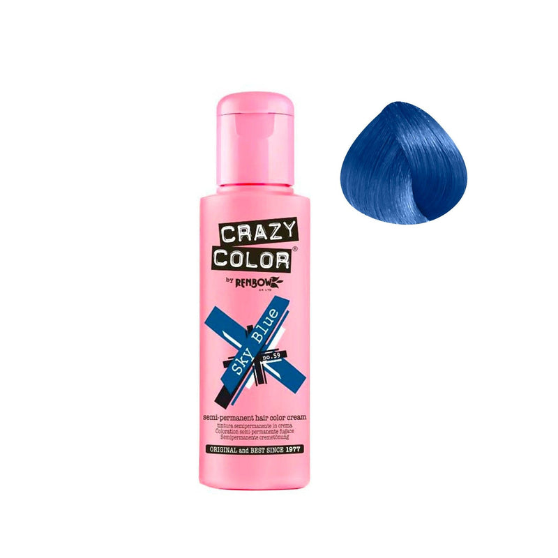 Crazy Color Semi Permanent Color Sky Blue 100ml - 59 - Albasel cosmetics